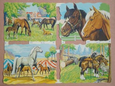 Mamelok England Scraps Diecut Sheets Relief Glanzbilder mlp 1533 + 1534 Pferde