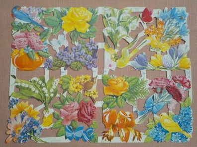 Mamelok England Scraps Sheets Chromos Glanzbilder 1546 + 1547 Blumen