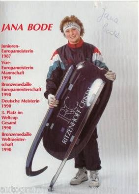Jana Bode Autogrammkarte 90er Jahre Original Signiert 3. WM 1990 + A14649