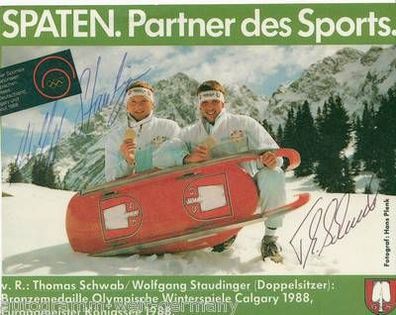 Thomas Schwab & Wolfgang Staudinger Autogrammkarte Original Signiert + A15223