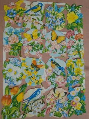 Schmetterlingen Vögeln # GLANZBILDER # MLP 1590 vielseitiger Bogen mit Blumen 