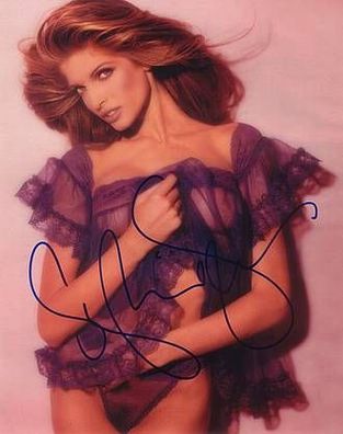 SEXY Original Autogramm Stephanie Seymour auf Großfoto (COA)