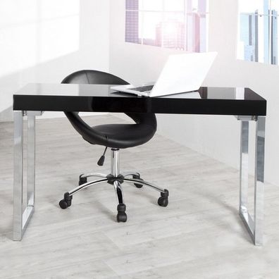 cagü: Design Lounge Schreibtisch Laptoptisch (PRINCETON] Schwarz Hochglanz 120cm