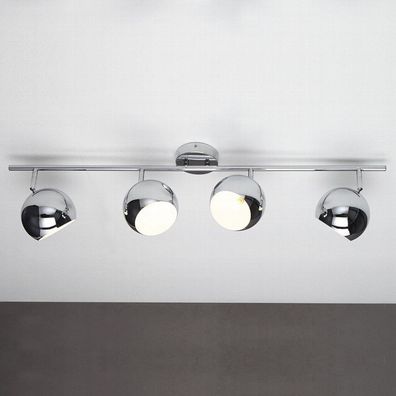 cagü: 4er Set Design Retro Hängelampe Deckenlampe [URANUS] Chrom 105cm Länge