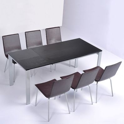 cagü: Design Retro Esszimmerstuhl Küchenstuhl Stuhl [VIENA] Braun aus Kunstleder