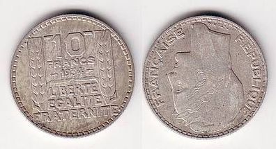 10 Franc Silber Münze Frankreich 1934