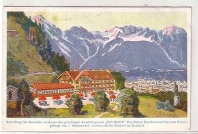48528 Ak Gasthof Buchhof "Zur Sprungschanze" am Berg Isel um 1920
