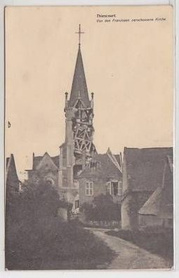 50313 Ak Thiescourt von den Franzosen zerschossene Kirche 1916