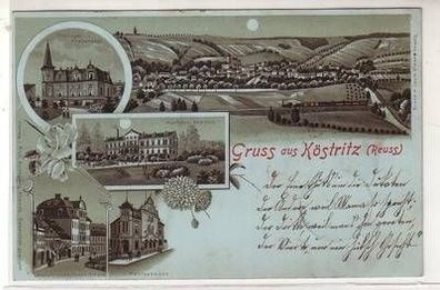 50468 Mondscheinkarte Gruß aus Köstritz (Reuss) 1899