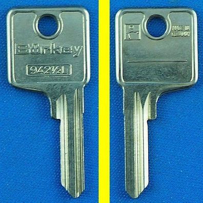 Schlüsselrohling Börkey 942 1/2 L für verschiedene Dom, Häfele, Hoppe, Huwil, Meteor