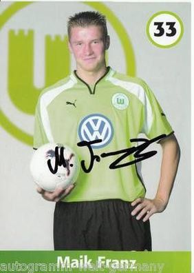 Maik Franz VFL Wolfsburg 2001-02 Autogrammkarte + A16231