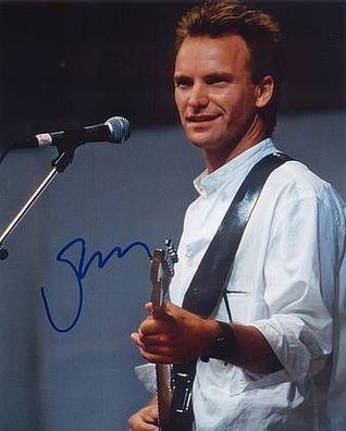 Original Autogramm STING (The Police) auf Großfoto (COA)