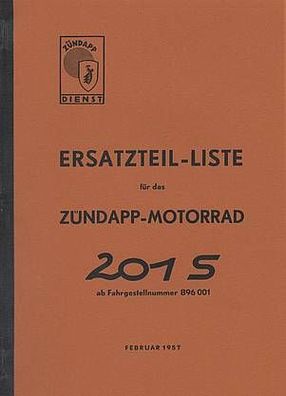Ersatzteilliste Zündapp 201 S, Motorrad, Zweirad, Oldtimer, Klassiker