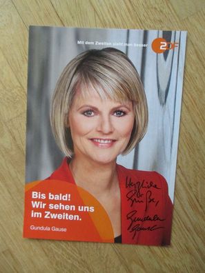 ZDF Fernsehmoderatorin Gundula Gause - handsigniertes Autogramm!!!