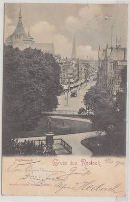 49838 Ak Gruß aus Rostock Hopfenmarkt 1901