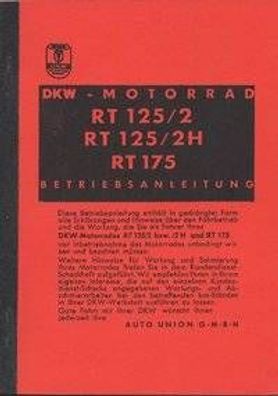 Betriebsanleitung DKW-Motorrad Modell RT 125 / 2