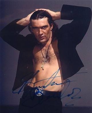 SEXY Original Autogramm Antonio Banderas auf Großfoto (COA)