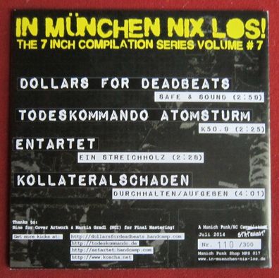 In München nix los! The 7 Inch Compilation Series Volume # 7 Vinyl EP Sampler