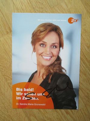 ZDF Fernsehmoderatorin Dr. Sandra Maria Gronewald - handsigniertes Autogramm!!!