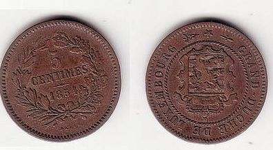 5 Centimes Kupfer Münze Luxemburg 1854