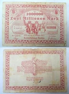 Banknote Inflation 200 Millionen Mark Landeskulturrat Sachsen Dresden 1923