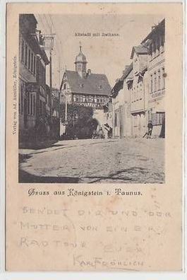 50638 Ak Gruß aus Königstein im Taunus Altstadt mit Rathaus 1902