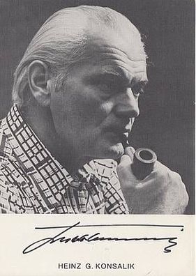 Heinz G. Konsalik ( + 1999) Autogrammkarte Original Signiert Schriftsteller + 51791