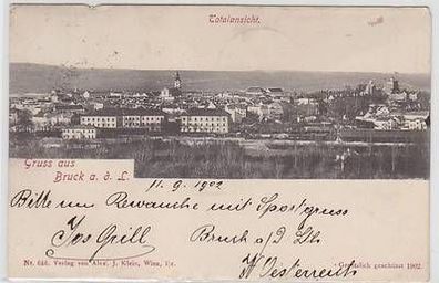 52053 Ak Gruß aus Bruck a.d.L. Niederösterreich Totalansicht 1902