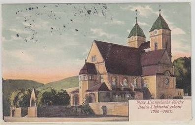 51835 Ak Neue evangelische Kirche Baden Lichtental 1906-1907