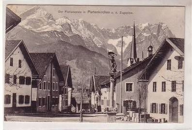 50902 Ak Der Floriansplatz in Partenkirchen und die Zugspitze 1910