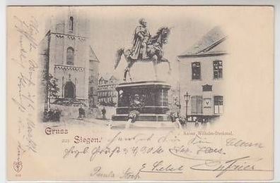 50872 Ak Gruß aus Siegen Kaiser Wilhelm Denkmal 1897