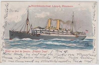 50804 Ak Gruß von Bord des Dampfers "Prinzess Irene" 1907