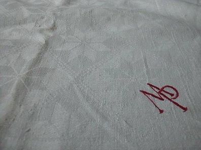 Tischdecke / Tafeltuch-235x108cm-Leinen mit bestickten Buchstaben