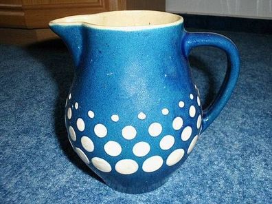 älterer Krug aus Keramik-blau gemustert