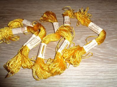 5 Lagen Perlgarn Stickseide gelb - VEB alwo Altenburger Wollspinnerei