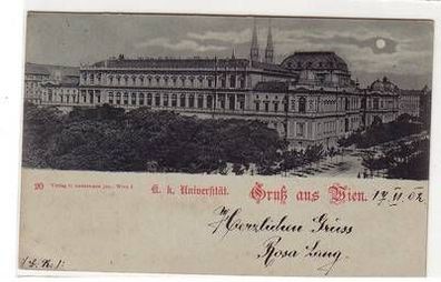 52032 Mondscheinkarte Gruß aus Wien K.K. Universität 1902