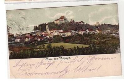 51982 Ak Gruß aus Wolfsegg in Oberösterreich Totalansicht 1904