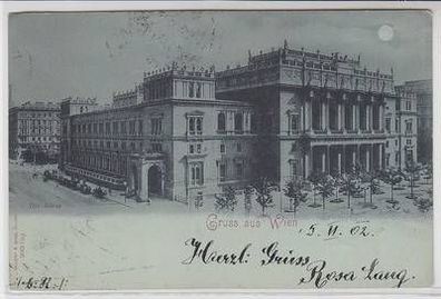51942 Mondscheinkarte Gruß aus Wien die Börse 1902