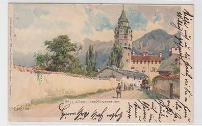 51966 Ak Hall in Tirol der Münzerturm 1902