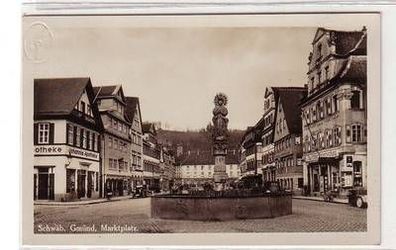 50356 Ak Schwäb. Gmünd Marktplatz Johannis Apotheke 1936