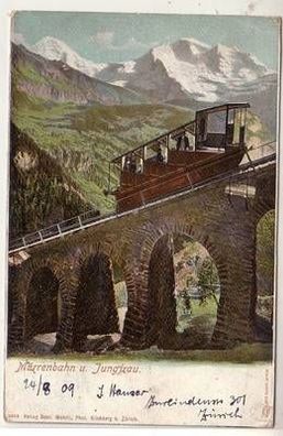 51990 Ak Mürrenbahn und Jungfrau Schweiz 1909