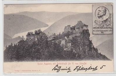 51937 Ak Ruine Aggstein mit Gedenktafel für Jos. Victor von Scheffel 1904