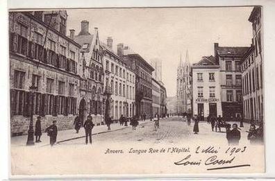 52007 Ak Antwerpen Anvers Longue Rue de l´Hospital 1903