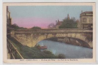 51054 Ak Creil (Oise) Un bras de l`Oise le Pont de la Boucherie um 1915