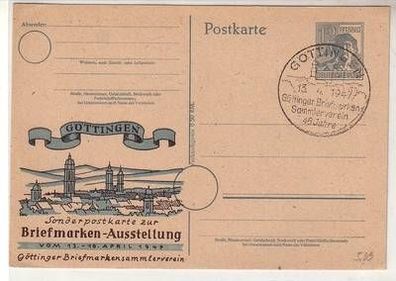 50671 Ganzsachen Ak Sonderpostkarte zur Briefmarken Ausstellung Göttingen 1947