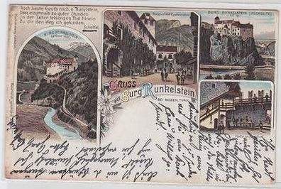 51962 Ak Lithographie Gruß aus Burg Runkelstein bei Bozen Tirol 1902