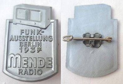 seltenes Plaste Abzeichen Funkausstellung Berlin 1937 Mende Radio