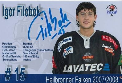 Igor Filobok Heilbronner Falken TOP Foto 2007-08 Original Signiert + A 20137