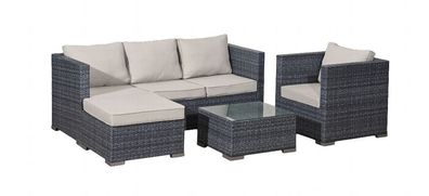 4tlg Garten Lounge Sofa Sitzgruppe Garten Couch Sessel Rattan Optik Gartenmöbel