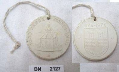 DDR Porzellan Medaille 1000 Jahre Kohren Sahlis 1974